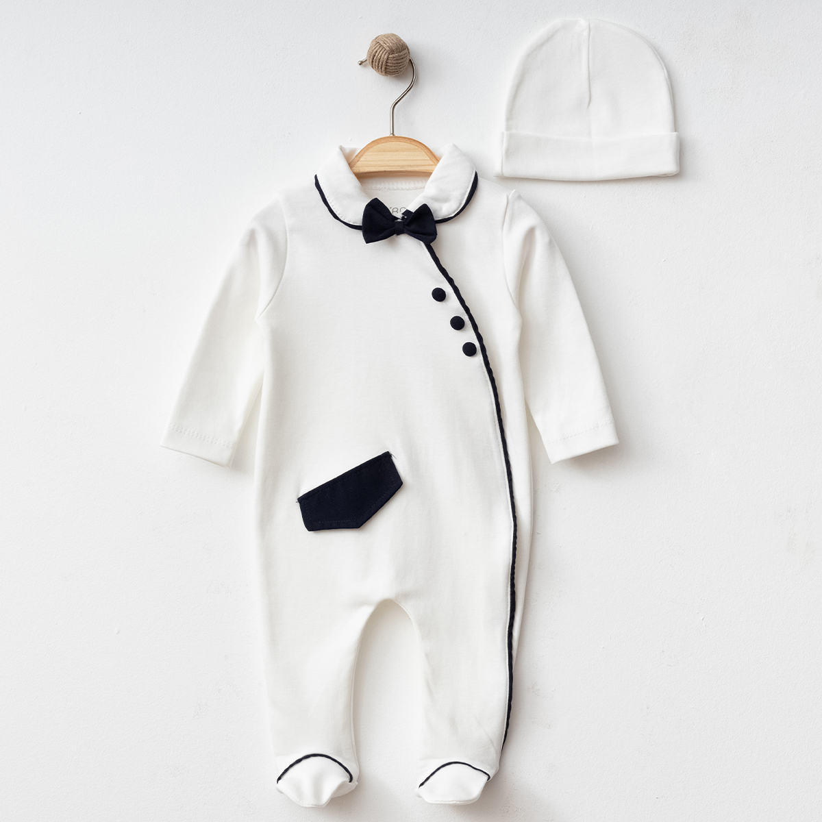 OBABY ERKEK 0/3-0/3-3/6 AY BİYELİ PAPYONLU TULUM