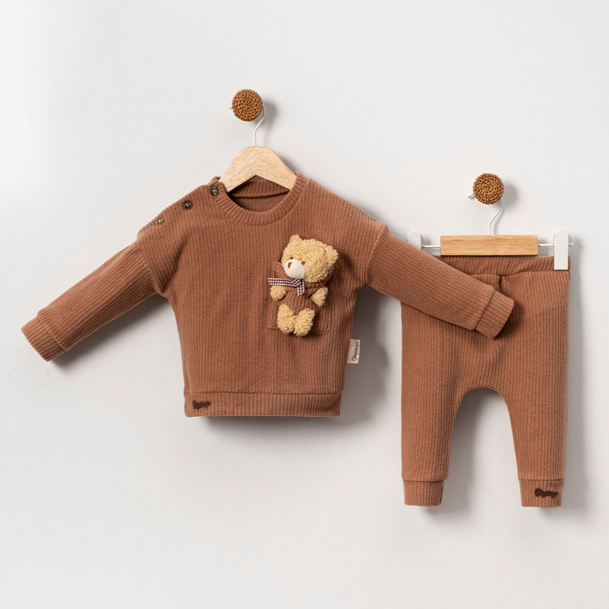 POPSHOPS UNISEX 6-9-12-18 AY AYICIKLI KADİFE TAKIM