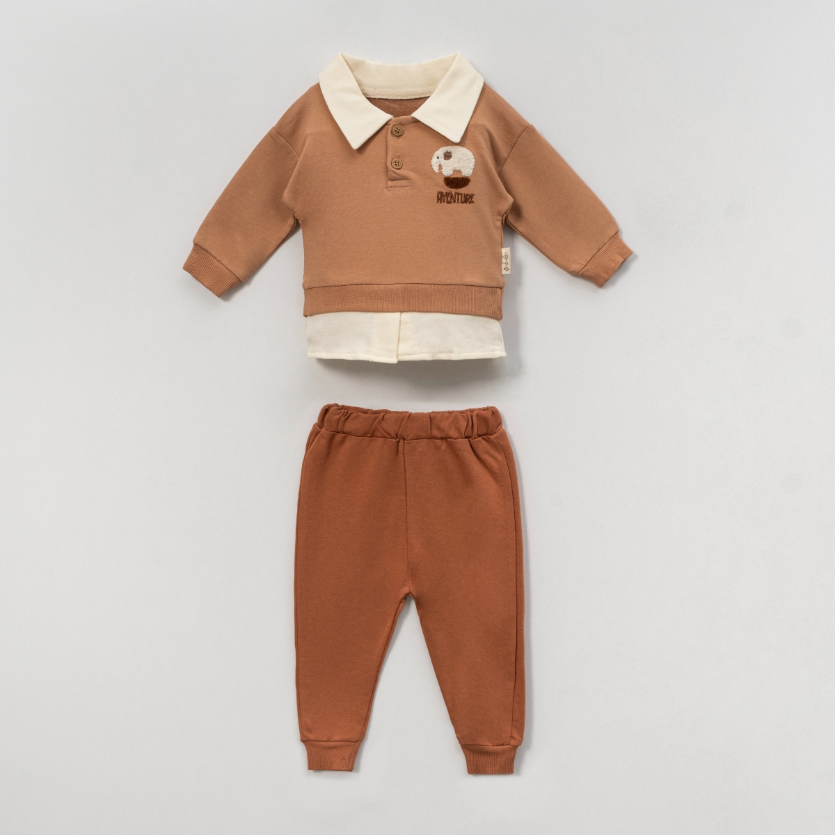 VOVİDO MEN'S 9-24 MONTHS 2-PIECE SUIT WITH ELEPHANT SCUFF