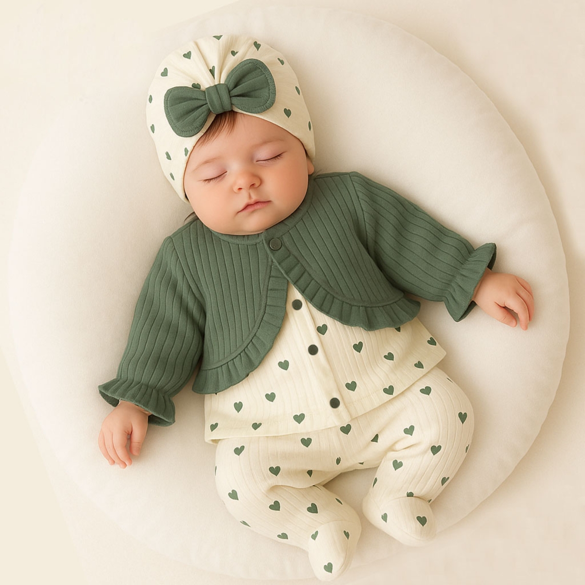 ÇAKAR BEBE KIZ 3-6 AY ARMİNA KALPLİ 3LÜ TAKIM