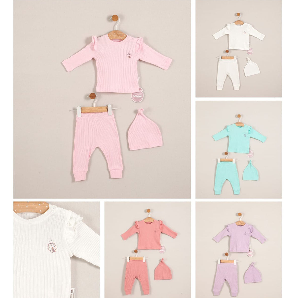 BEBESSİ KIZ 0-3-6-9 AY UĞUR BÖCEĞİ 3LÜ TAKIM