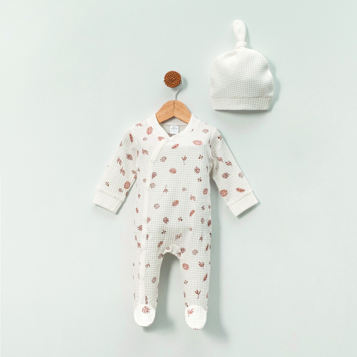 MİNİ OKYANUS UNISEX 3-6 AY YAPRAKLI WAFFLE TULUM