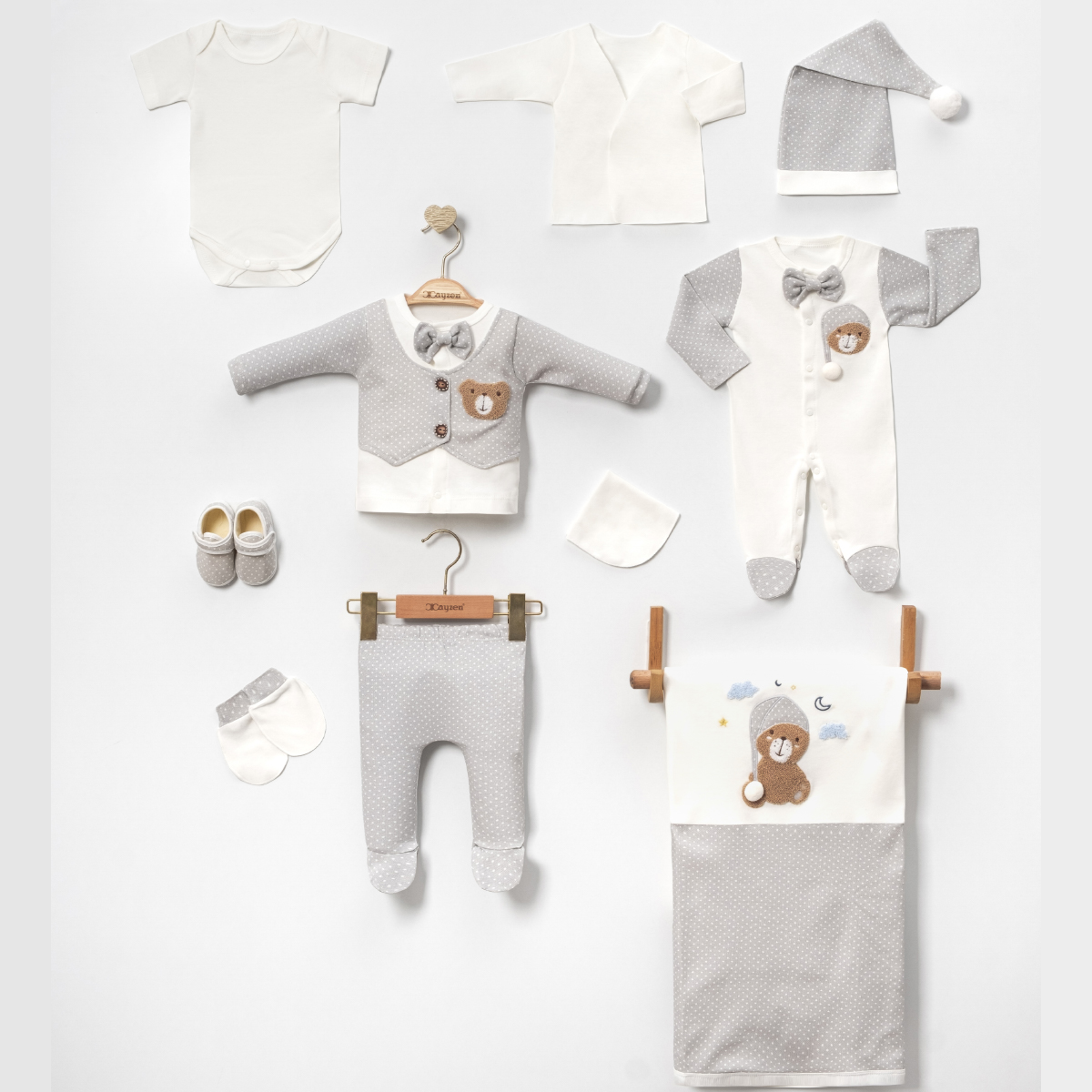 MİNİ CAYZEN ERKEK 0-3 AY UYKUCU AYICIK 10LU SET