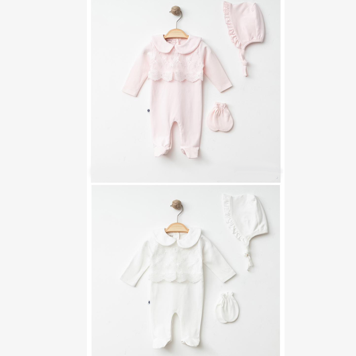 IŞIL BABY KIZ 0/3-0/3-3/6 AY YAKALI DANTELLİ TULUM