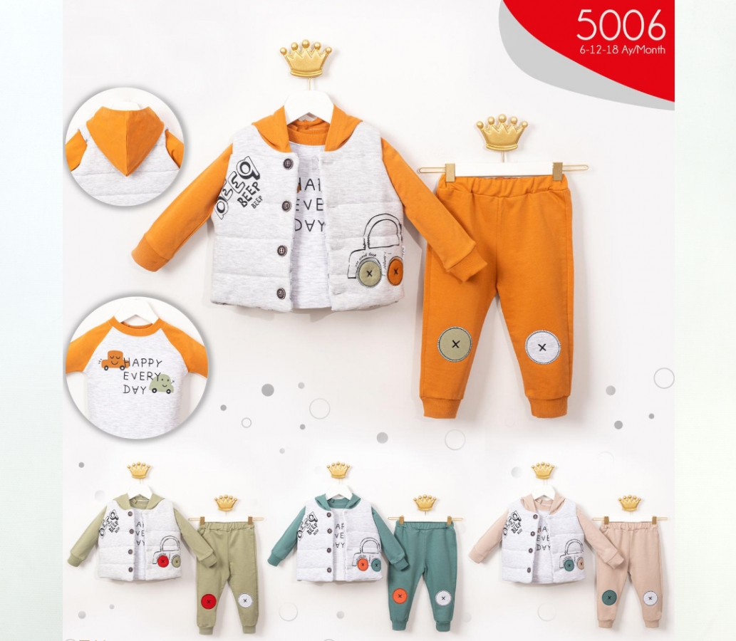 HIPPIL ERKEK 9-12-18 BEEP BEEP 3LÜ TAKIM