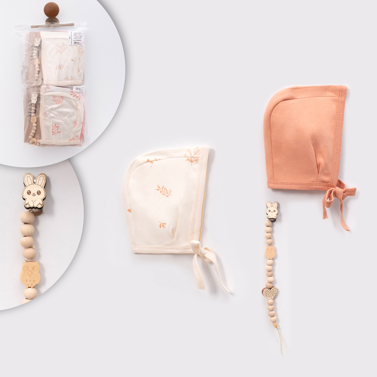 LOVEMAXX KIZ YAPRAK DESENLİ 2Lİ ŞAPKA 8Lİ PAKET