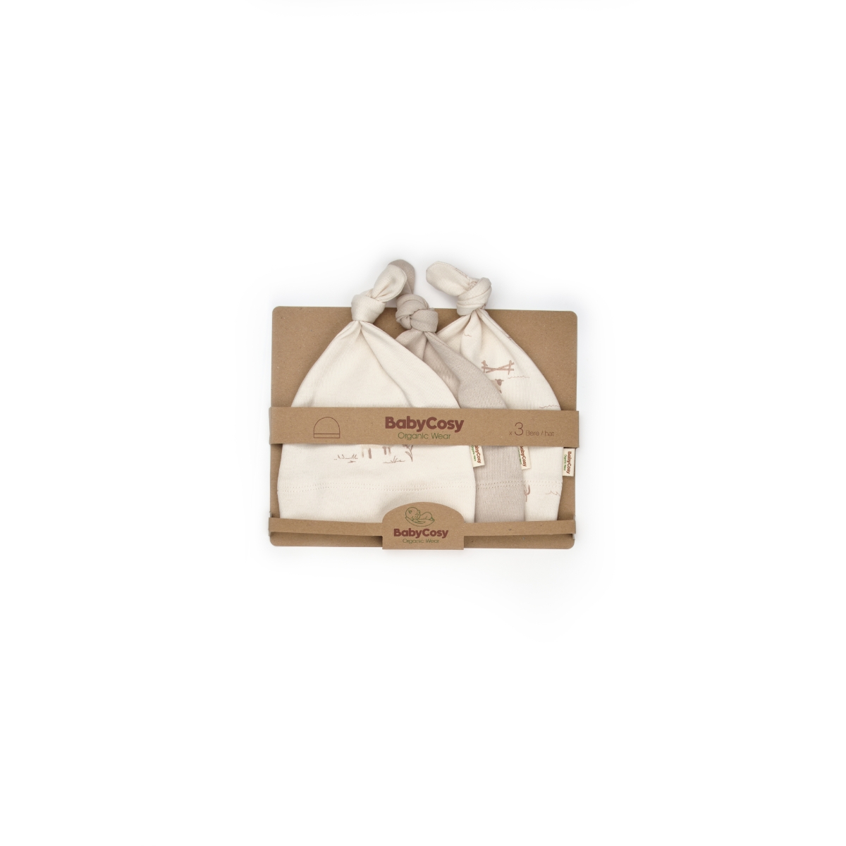 BABYCOSY ORGANIC UNISEX 0-3 AY LAMB 3LÜ ŞAPKA