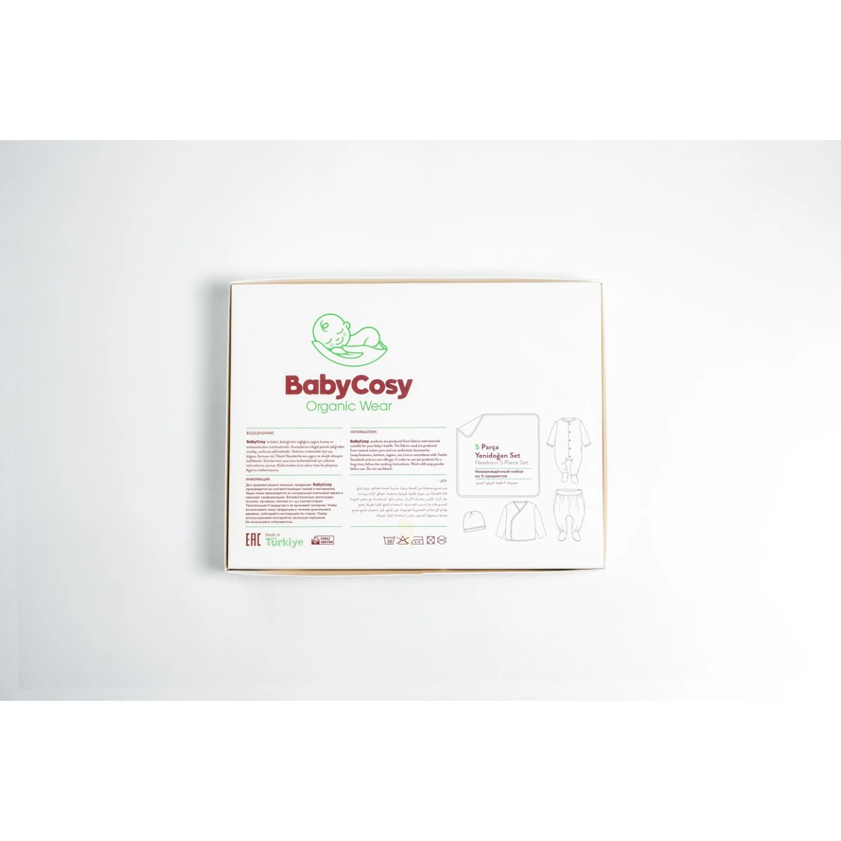 BABYCOSY ORGANIC KIZ 0-3 AY 5Lİ SET