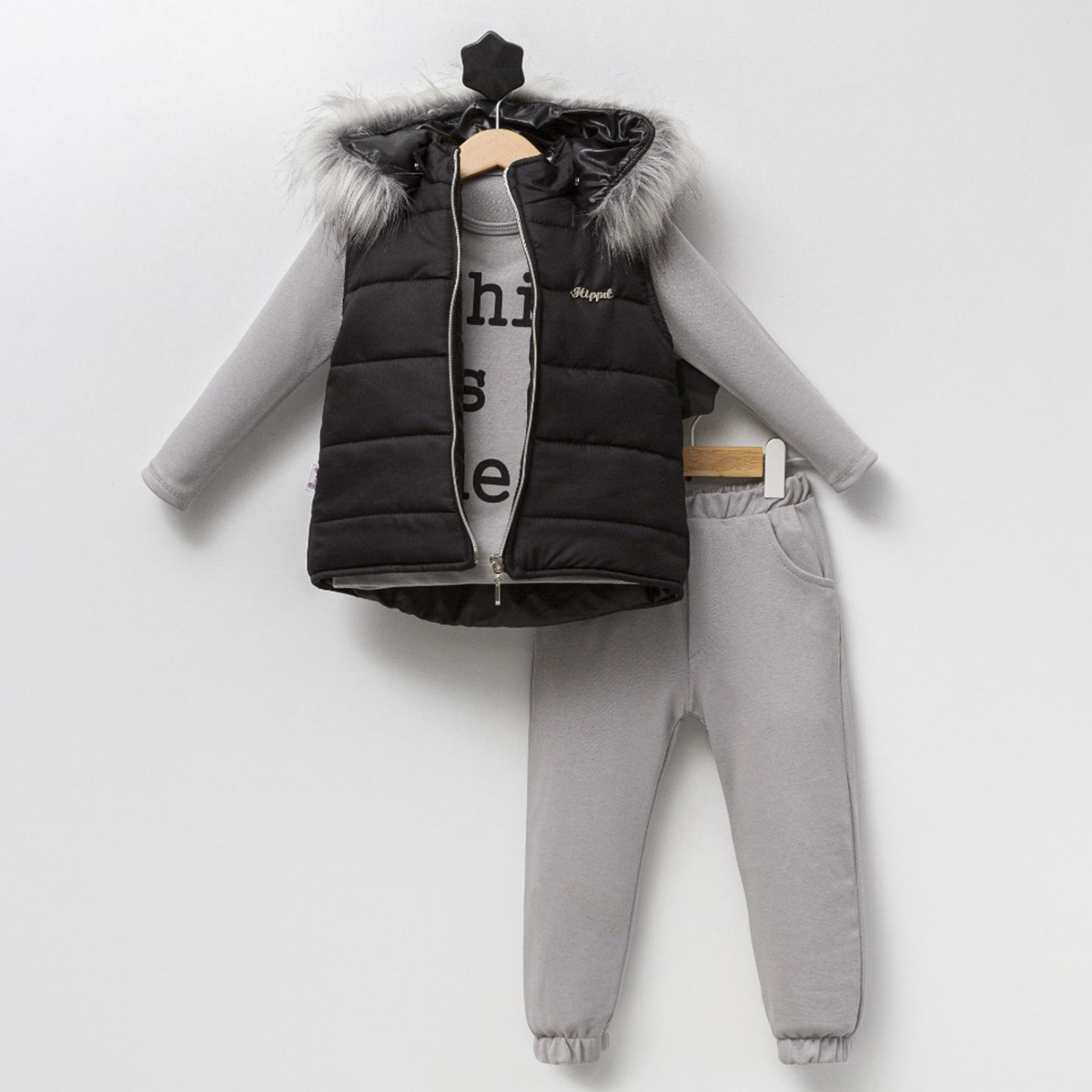 HİPPIL ERKEK 3-4-5 YAŞ THE İS ME BASKI 3LÜ TAKIM