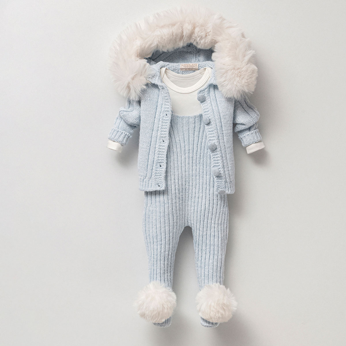NİPPERLAND UNISEX 3-6-9-12 AY ÖRGÜLÜ SALOPET TAKIM