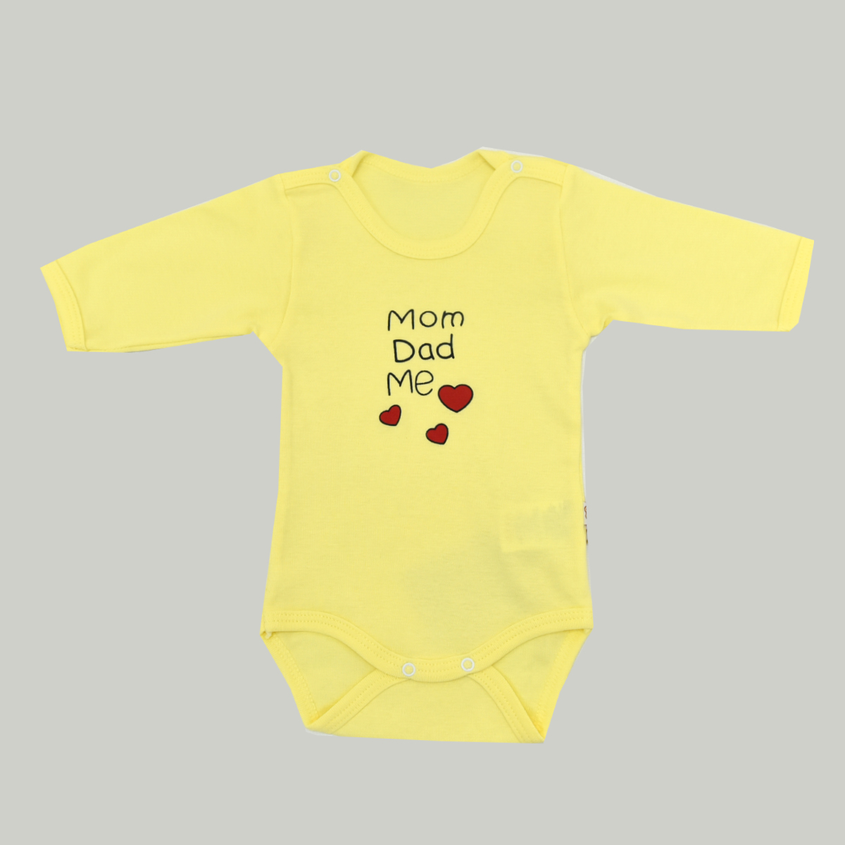 MİNİSSE UNISEX 3-6-9-12 AY MOM DAD ME UZUNKOL BODY