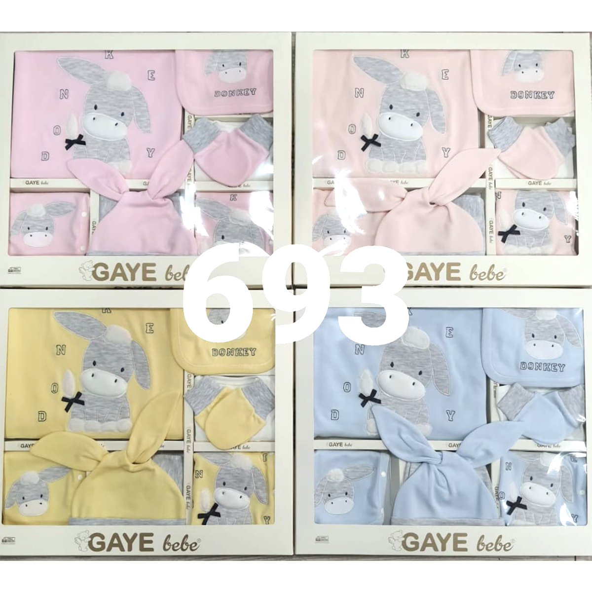 GAYE BEBE KIZ 0-3 AY DONKEY NAKIŞ 10LU SET