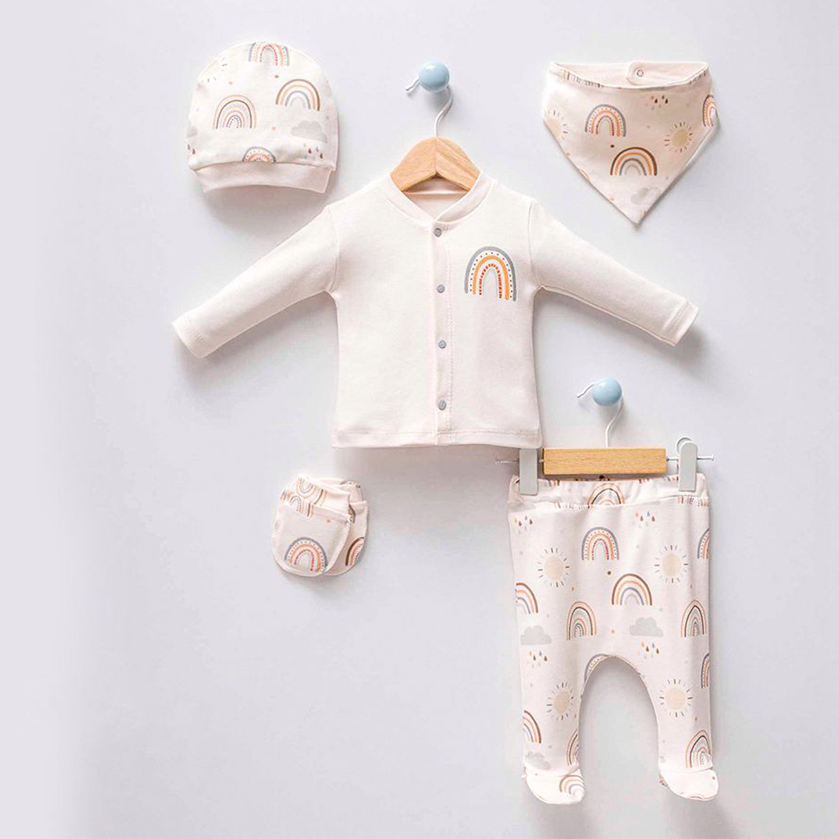 ESYA BABY UNISEX 0-3 AY GÖKKUŞAĞI 5Lİ SET