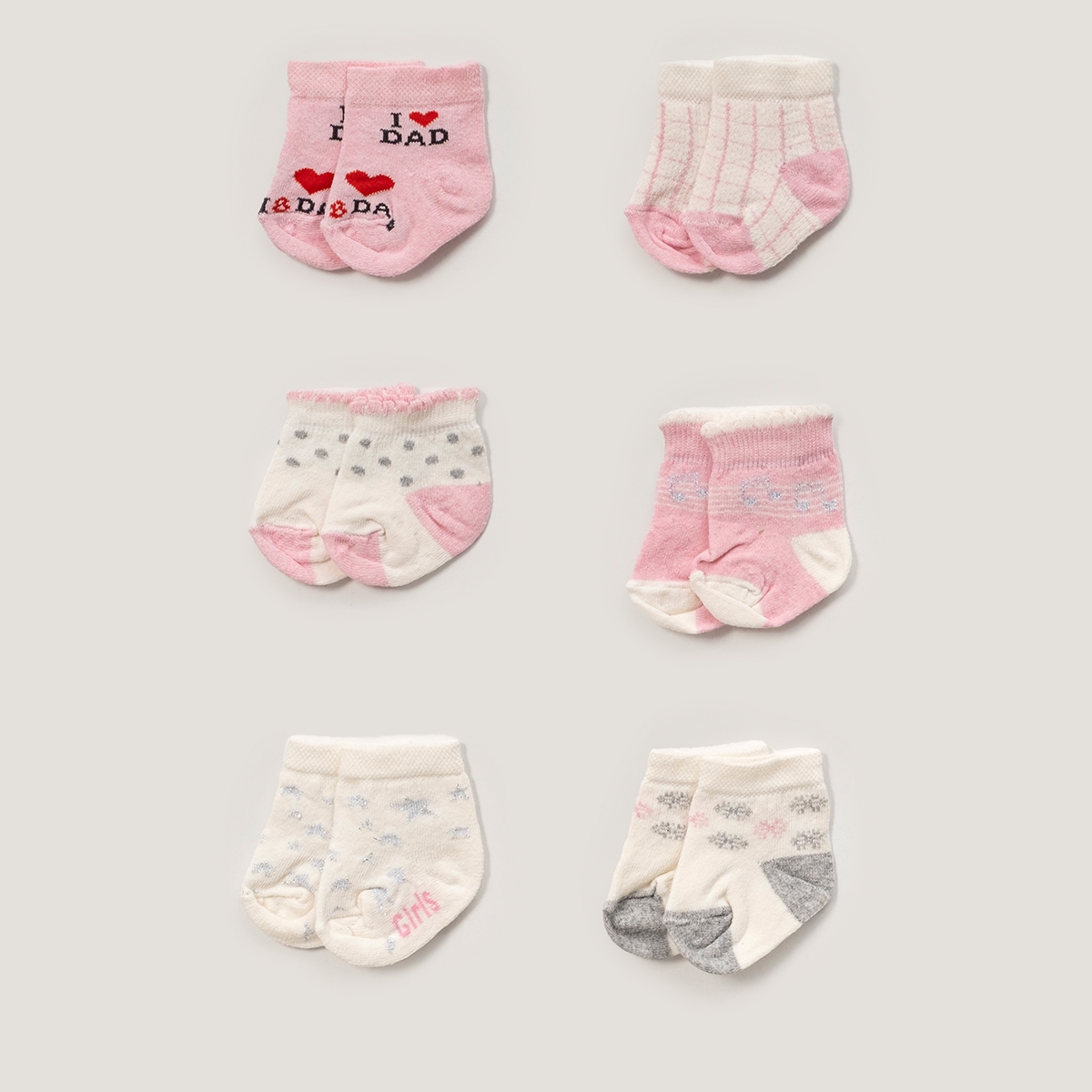 LOVEMAXX KIZ 0/3-3/6 AY 6LI ÇORAP 12Lİ KUTU