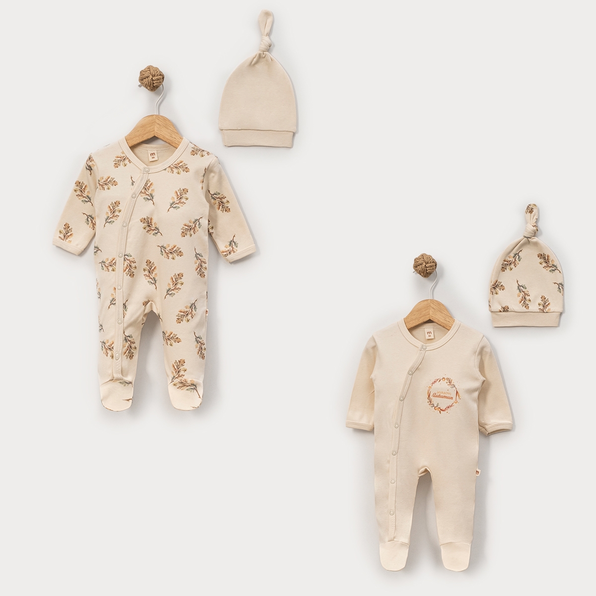 MİNİSSE UNISEX 3-6 AY TEK YAPRAK BASKILI 2 Lİ TULU