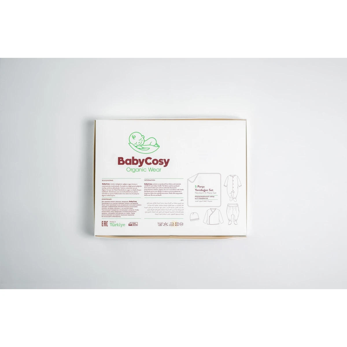 BABYCOSY ORGANIC KIZ 0-3 AY 5Lİ SET