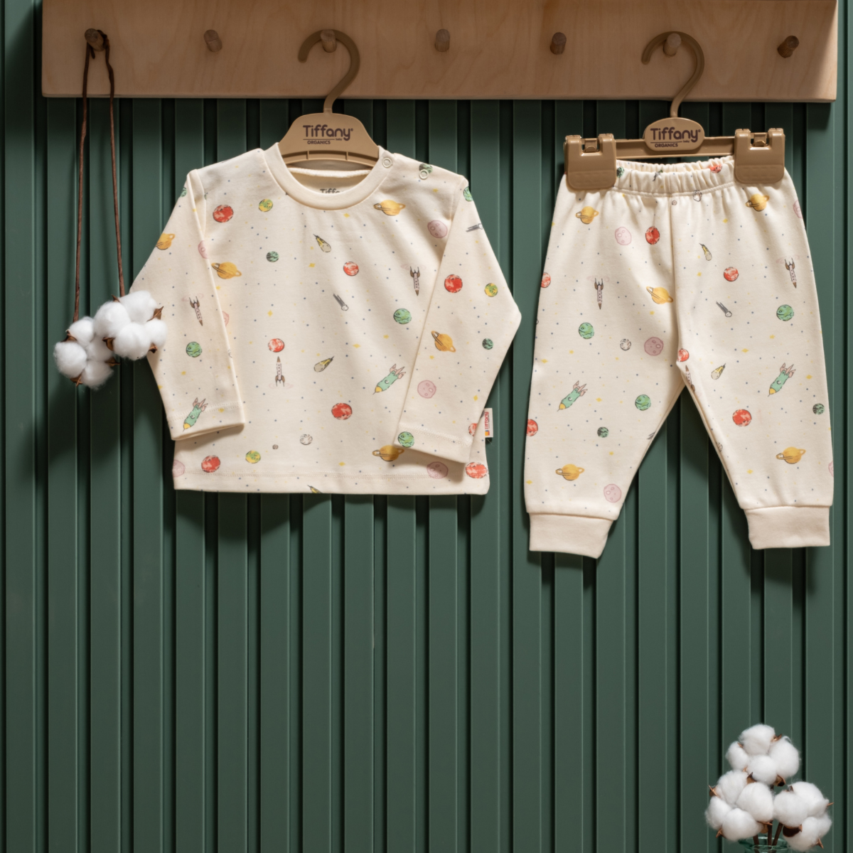 TİFFANY UNISEX 3-6-9-12-18-24 AY ORGANIC 2Lİ TAKIM