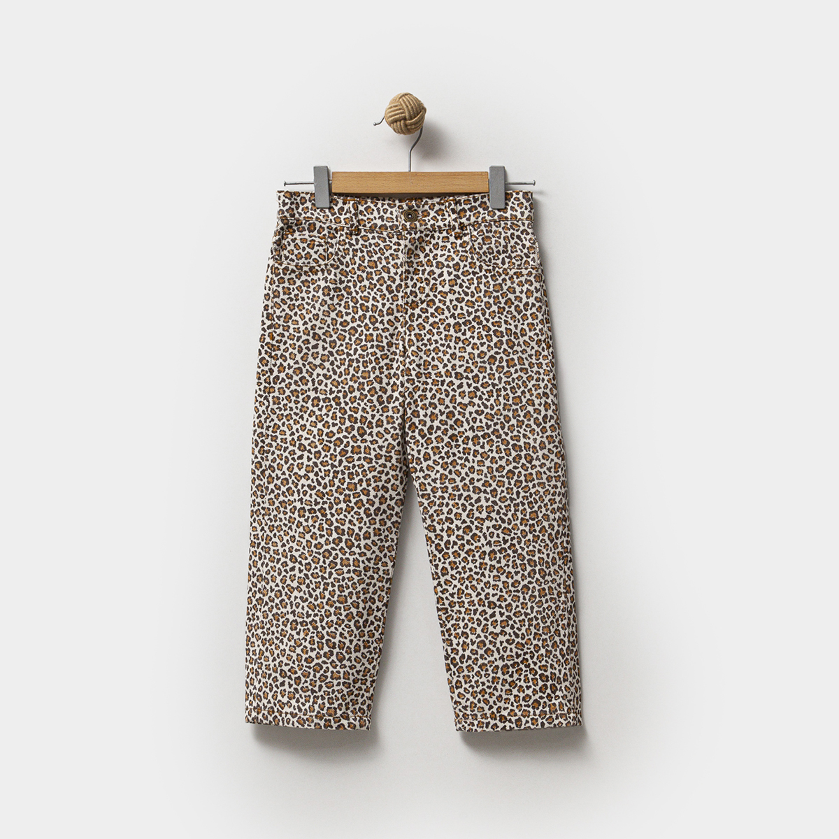 LOVEMAXX KIZ 5-6-7-8 YAŞ LEOPAR DESEN KOT PANTOLON