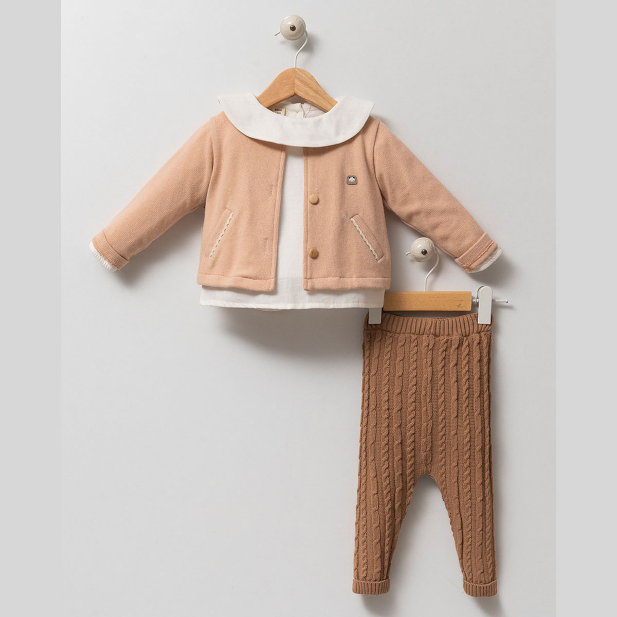 NOYNOY KIZ 6-9-12-18 AY GÖMLEKLİ TRİKO TAKIM