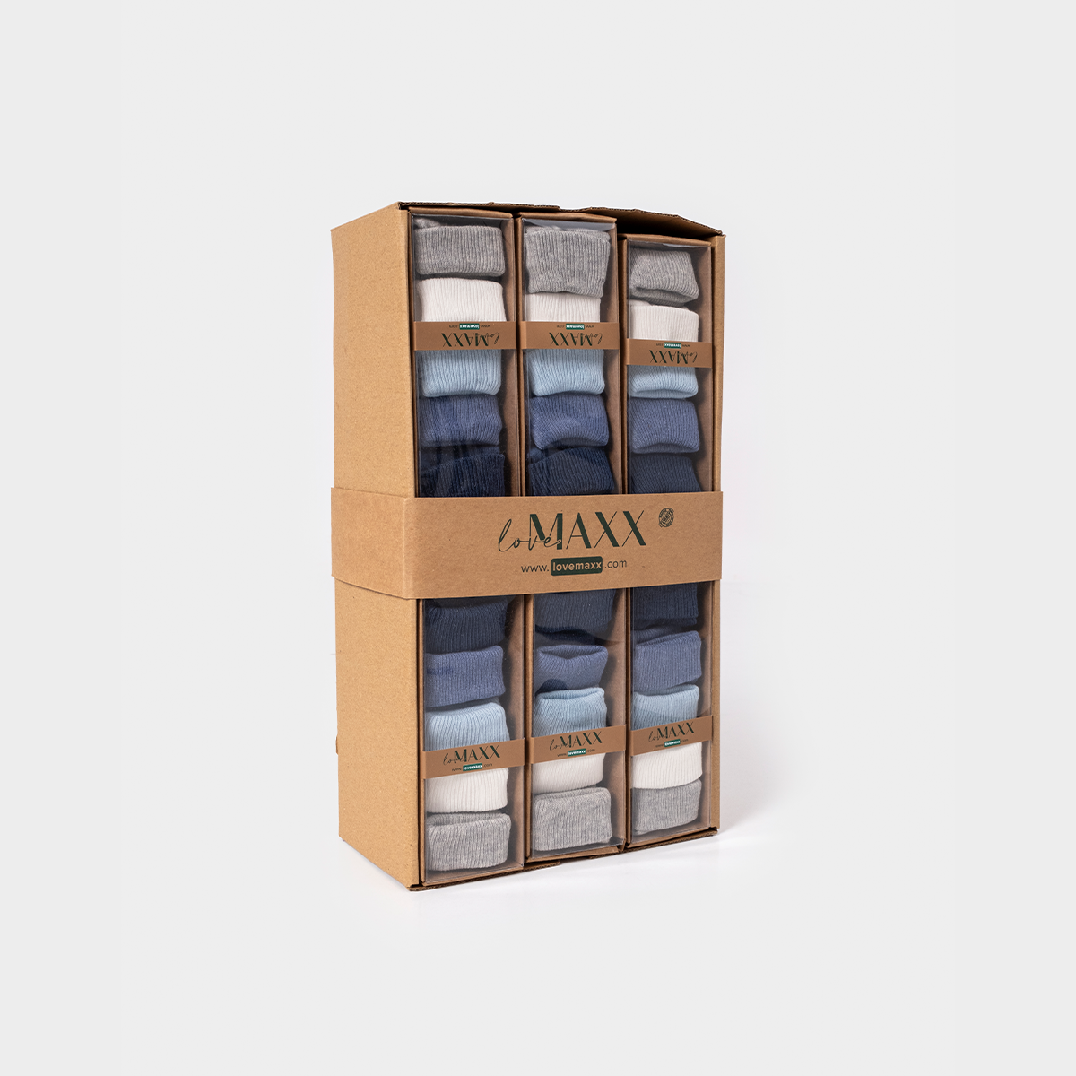 LOVEMAXX ERKEK 0/3-3/6 AY 5Lİ ÇORAP 12Lİ BOX