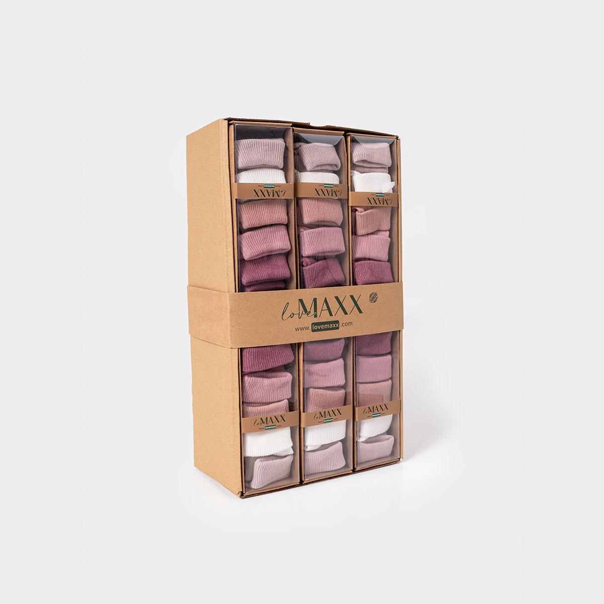 LOVEMAXX 0/3-3/6 AY ASORTİ 5Lİ ÇORAP 12Lİ KUTU