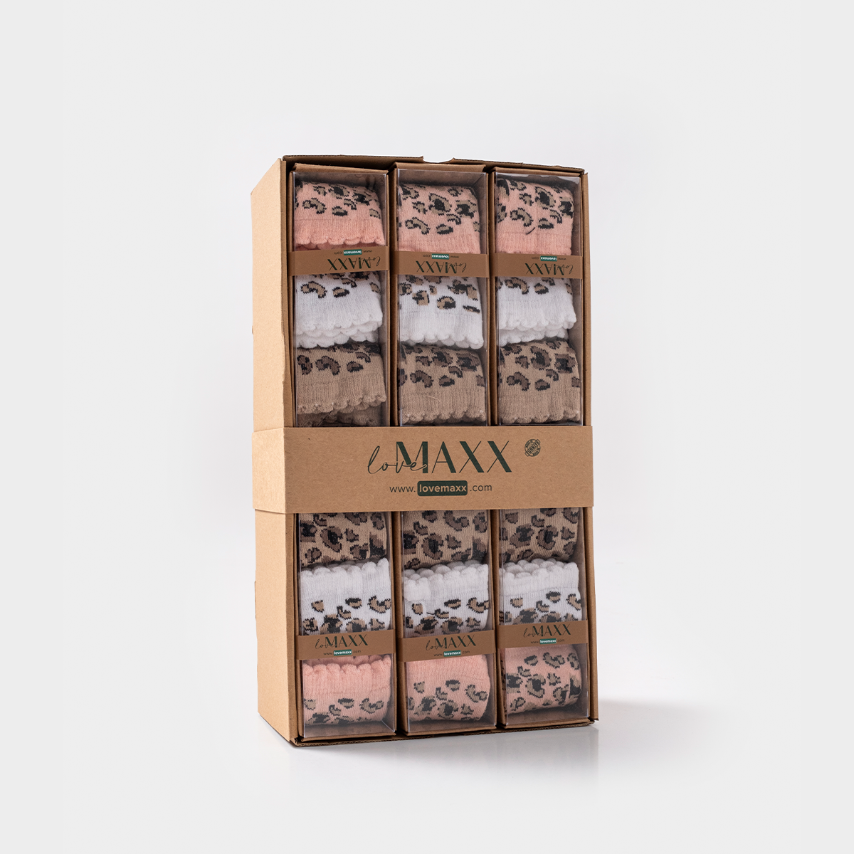 LOVEMAXX KIZ 0/3-3/6 AY 3LÜ DİZALTI ÇORAP 12Lİ BOX