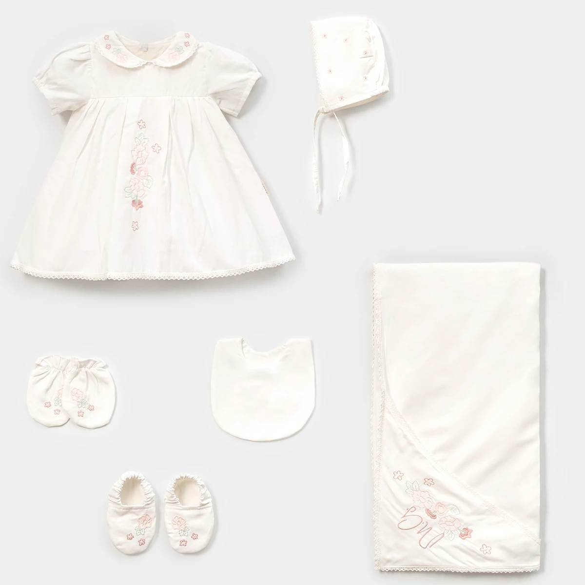 LOVEMAXX KIZ 0-3 AY ÇİÇEK NAKIŞLI KUTULU 6LI SET
