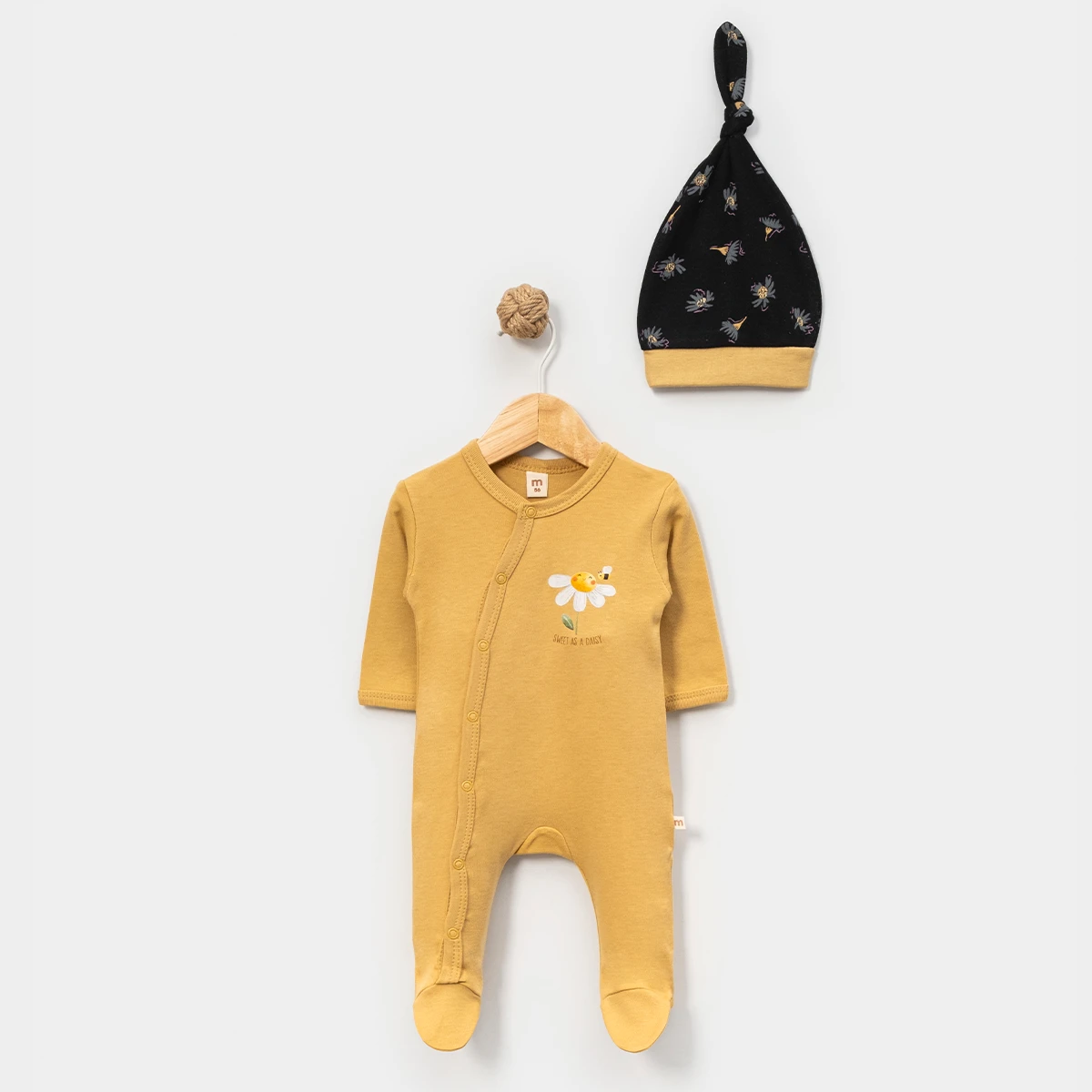 MİNİSSE UNISEX 3-6 AY GONCA BASKILI 2Lİ TULUM