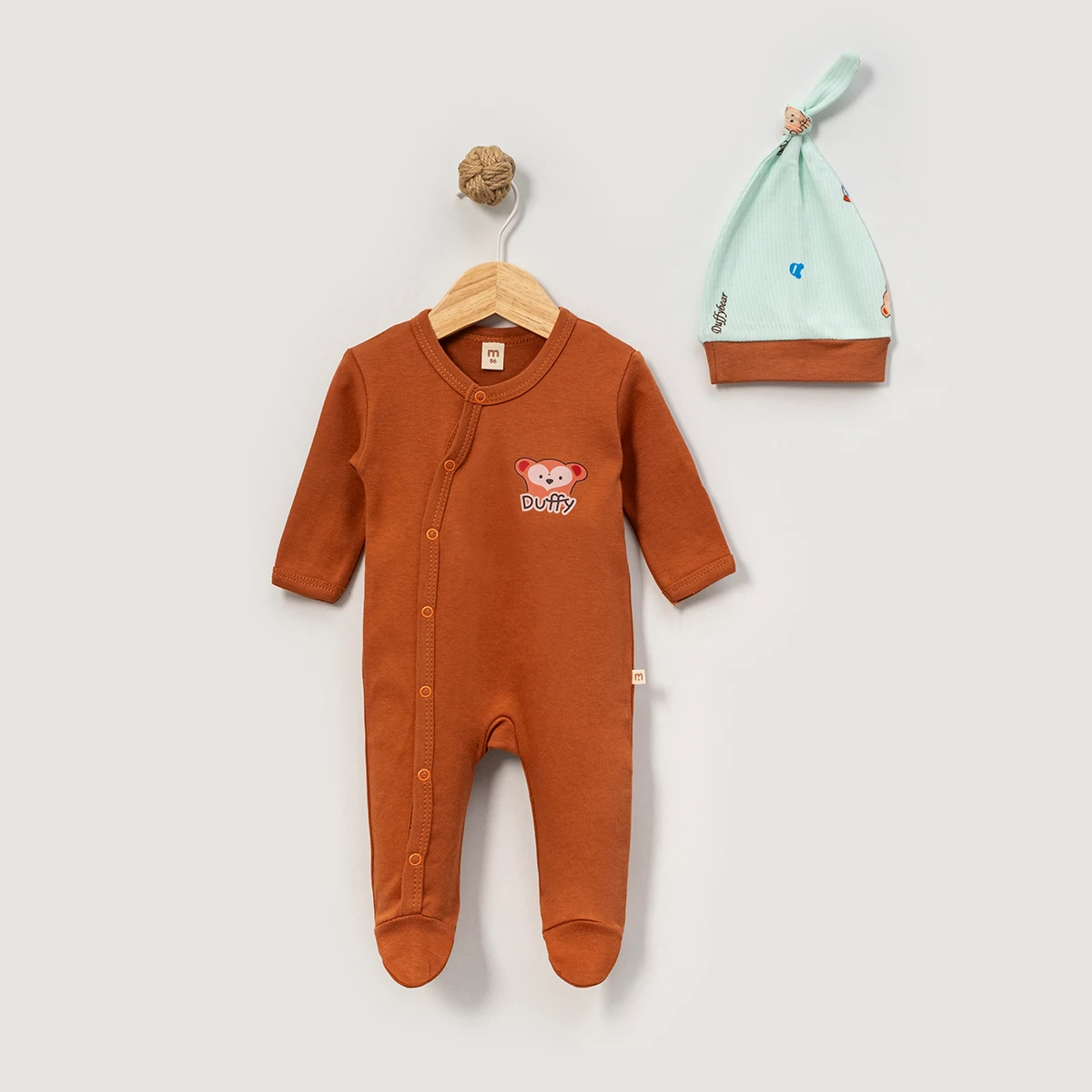 MİNİSSE UNISEX 3-6 AY KÜÇÜK AYI BASKILI 2Lİ TULUM