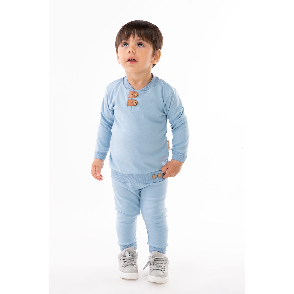 BEYAZ BEBEK ERKEK 9-12-18-24 AY DERİ İLİKLİ TAKIM