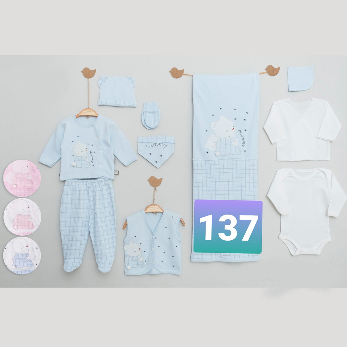 TONTON BEBE UNISEX 0-3 AY EKOSE AYI 10LU SET
