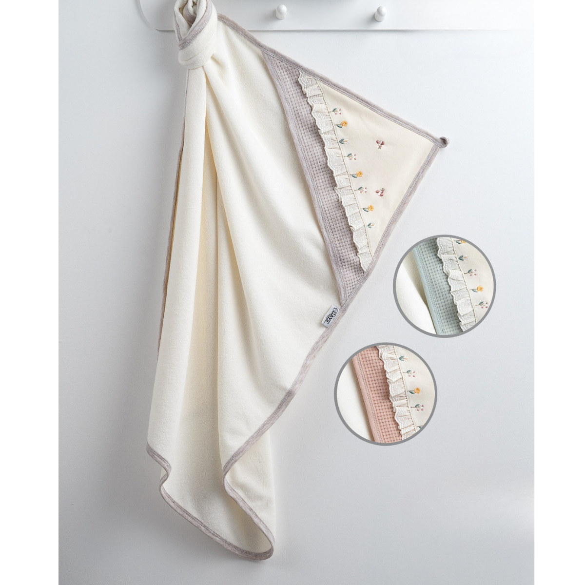 GAYE BEBE KIZ ARILI ÇİÇEKLİ SİLGİ HAVLU