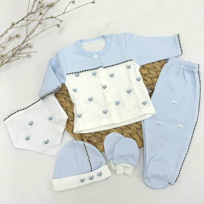 GAYE BEBE ERKEK 0-3 AY TEDDY BEAR 5Lİ SET