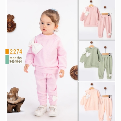 BEYAZ BEBEK KIZ 9-12-18-24 AY JAKAR FİYONKLU TAKIM