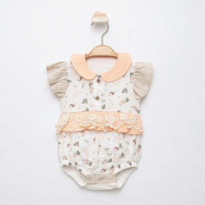 BEBEZADE KIZ 9-12-18-24 AY RABBIT PATTERN ROMPER