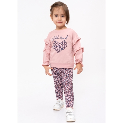 VOVİDO KIZ 9-12-18-24 AY WILD HEART LEOPARLI TAKIM