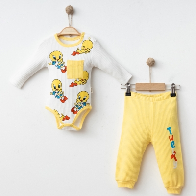 COŞAY BEBE ERKEK 6-9-12 AY CİVCİV BASKI 2Lİ TAKIM