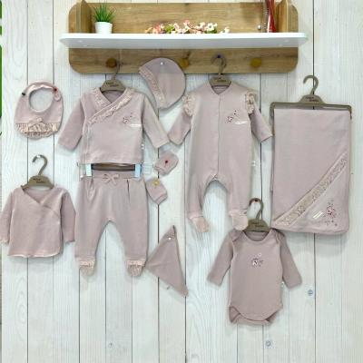BEBESSİ KIZ 0-3 AY KANAVİÇELİ 10LU SET