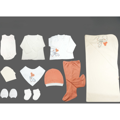 NENNY BABY KIZ 0-3 AY FİLLİ KALPLİ 10LU SET