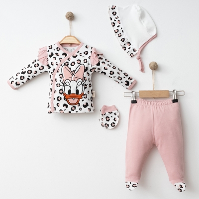 COŞAY BEBE KIZ 0-3 AY LEOPAR ÖRDEK 4LÜ TAKIM