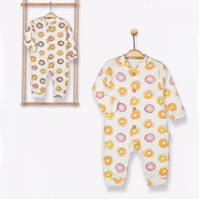 BEYAZ BEBEK UNSIEX 6-9-12-18 AY DONUT DESEN TULUM