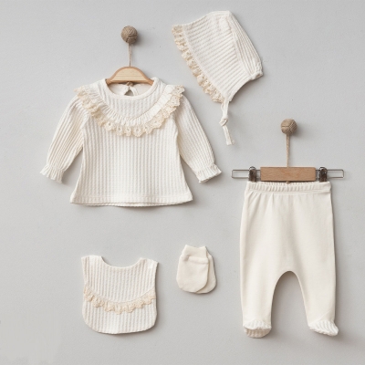 PUGİ KIZ 0/3-3/6 AY FİSTOLU JAKARLI 5Lİ SET
