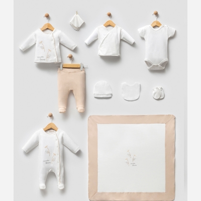 BİP BABY KIZ 0-3 AY LALE NAKIŞLI 10LU SET
