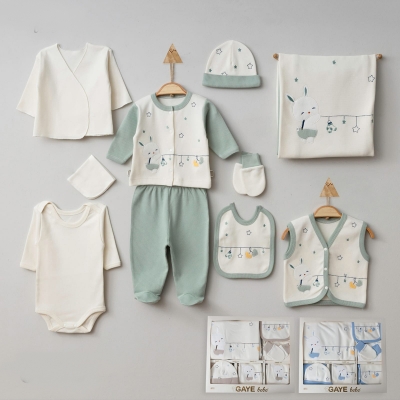 GAYE BEBE UNISEX 0-3 AY SEVİMLİ TAVŞAN 10LU SET