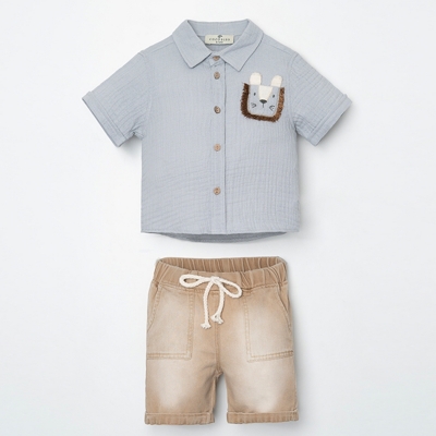 COCOSİSS ERKEK 9-12-18-24 AY CAT MÜSLİN TAKIM