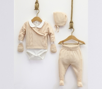 NİPPERLAND UNISEX 0-3 AY SAÇ ÖRGÜ KRUVAZE 5Lİ SET