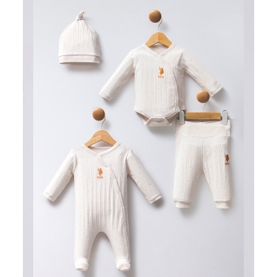 US POLO KIZ 0-3 AY 4LÜ ZIBIN SET