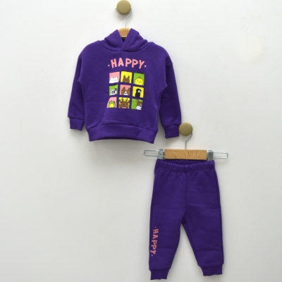 DAMLA BEBE KIZ 6-12-18-24 AY HAPPY BASKI 2Lİ TAKIM