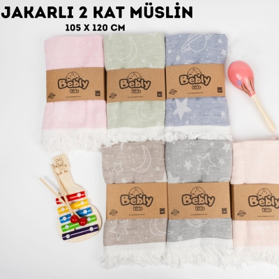 BEBLY KIDS UNISEX 105*120 CM 2KAT MÜSLİN BATTANİYE