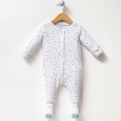 ESYA BABY UNISEX 3-6-9 AY DESENLİ ÇORAPLI TULUM